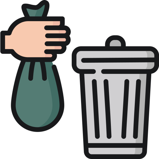 Emptying household bins during regular cleaning