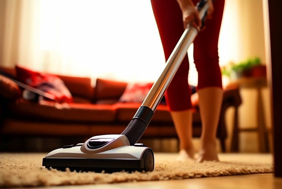 Vacuuming at home