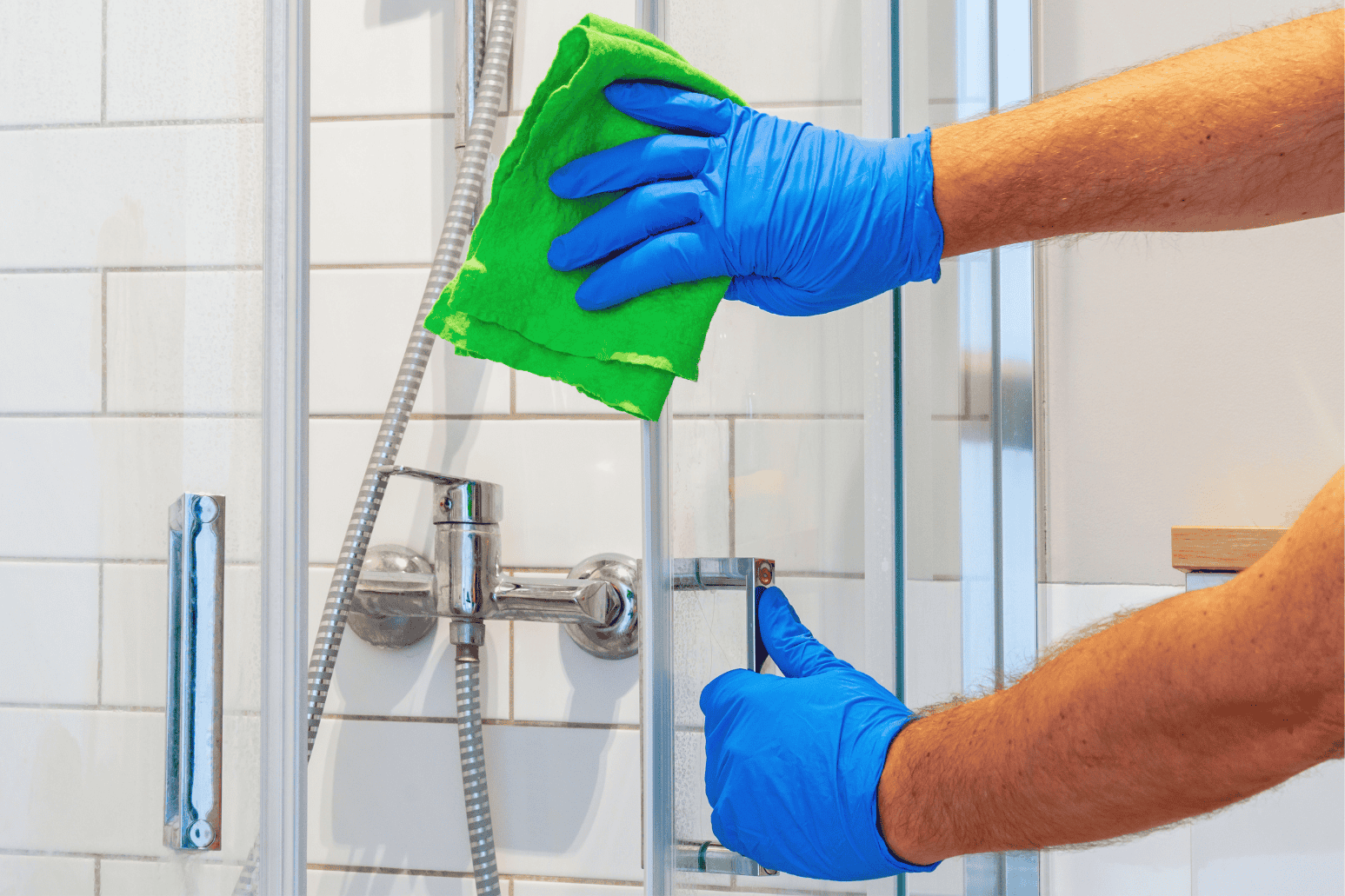 Cleaning the bathroom