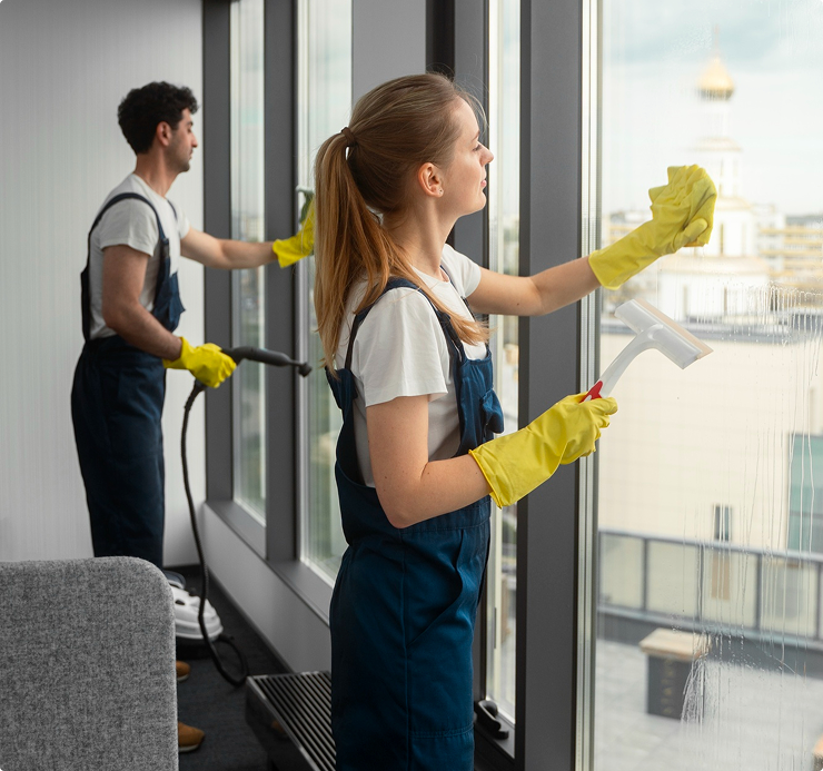 Professional window cleaning during an end-of-lease clean in Canberra